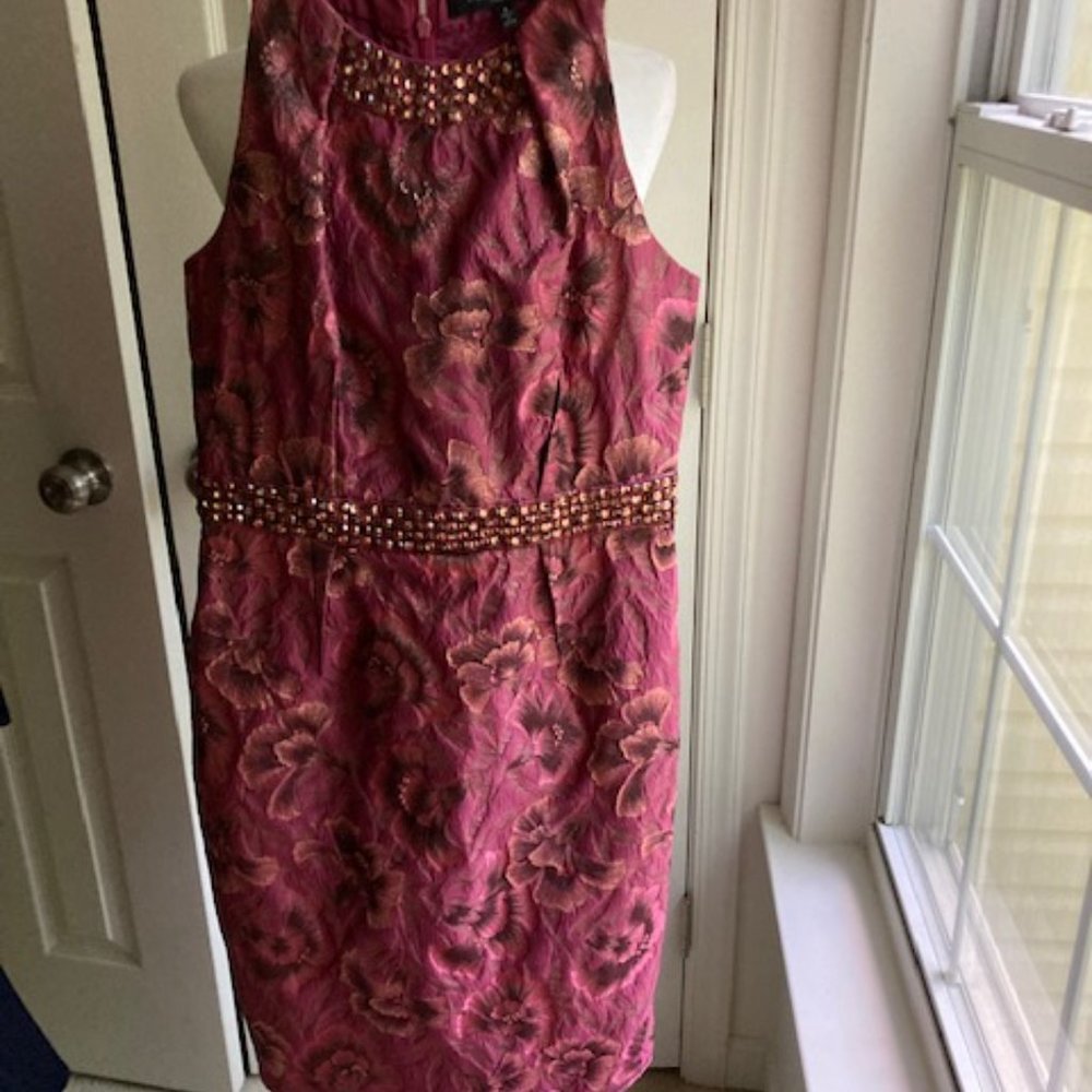 Carmen Marc Valvo pink & bronze dress Size 6